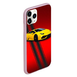 Чехол iPhone 11 Pro матовый Итальянский гиперкар Lamborghini Aventador, цвет: 3D-розовый — фото 2