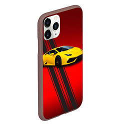 Чехол iPhone 11 Pro матовый Итальянский гиперкар Lamborghini Aventador, цвет: 3D-коричневый — фото 2