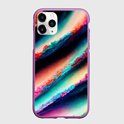 Чехол iPhone 11 Pro матовый Абстрактный след, цвет: 3D-фиолетовый