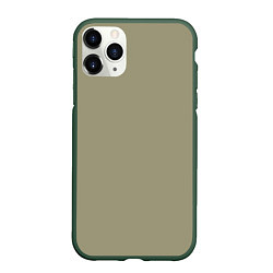 Чехол iPhone 11 Pro матовый Зеленый тренд без принта, цвет: 3D-темно-зеленый