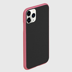 Чехол iPhone 11 Pro матовый Объёмный карбон - текстура, цвет: 3D-малиновый — фото 2