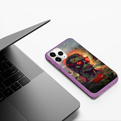 Чехол iPhone 11 Pro матовый Dead island 2 zombie, цвет: 3D-фиолетовый — фото 2