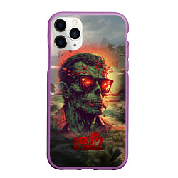 Чехол iPhone 11 Pro матовый Dead island 2 zombie, цвет: 3D-фиолетовый