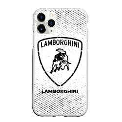 Чехол iPhone 11 Pro матовый Lamborghini с потертостями на светлом фоне