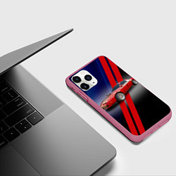 Чехол iPhone 11 Pro матовый Американский маслкар Pontiac Firebird 3 поколение, цвет: 3D-малиновый — фото 2