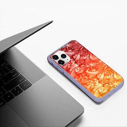 Чехол iPhone 11 Pro матовый Огненная татуировка с элементами дракона, цвет: 3D-светло-сиреневый — фото 2