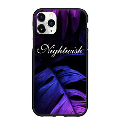 Чехол iPhone 11 Pro матовый Nightwish neon monstera, цвет: 3D-черный