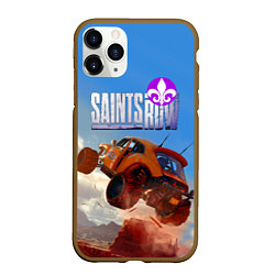 Чехол iPhone 11 Pro матовый Saints Row - extreme driving - shooter