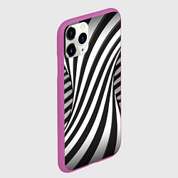 Чехол iPhone 11 Pro матовый Полосатая зебра, цвет: 3D-фиолетовый — фото 2