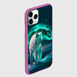Чехол iPhone 11 Pro матовый Белый волк в зимнем лесу, цвет: 3D-фиолетовый — фото 2