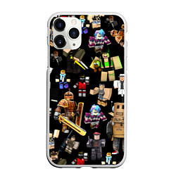Чехол iPhone 11 Pro матовый Роблокс и его персонажи, цвет: 3D-белый