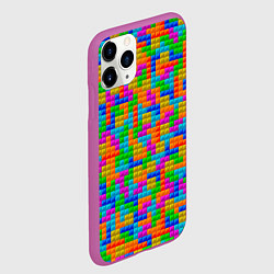 Чехол iPhone 11 Pro матовый Крупные блоки Тетрис, цвет: 3D-фиолетовый — фото 2