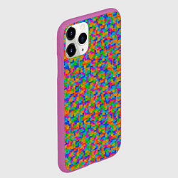 Чехол iPhone 11 Pro матовый Мелкие блоки Тетрис, цвет: 3D-фиолетовый — фото 2