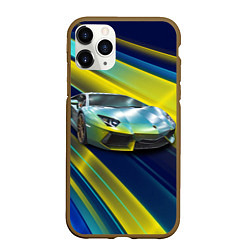 Чехол iPhone 11 Pro матовый Суперкар Lamborghini Reventon, цвет: 3D-коричневый