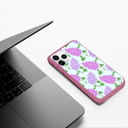 Чехол iPhone 11 Pro матовый Лиловая и розовая сирень, цвет: 3D-малиновый — фото 2