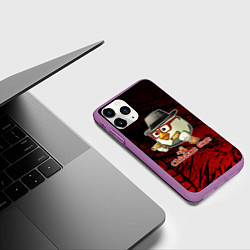 Чехол iPhone 11 Pro матовый Курочка ганстер - Чикен ган, цвет: 3D-фиолетовый — фото 2