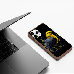 Чехол iPhone 11 Pro матовый Цыпленок в красках, цвет: 3D-коричневый — фото 2