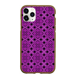 Чехол iPhone 11 Pro матовый Геометрический узор в пурпурных и лиловых тонах, цвет: 3D-коричневый
