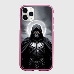 Чехол iPhone 11 Pro матовый Скелет в Броне, цвет: 3D-малиновый