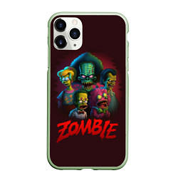 Чехол iPhone 11 Pro матовый Симпсоны зомби, цвет: 3D-салатовый