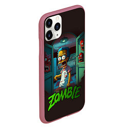 Чехол iPhone 11 Pro матовый Гомер зомби, цвет: 3D-малиновый — фото 2