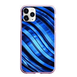 Чехол iPhone 11 Pro матовый Темно-синий металлик, цвет: 3D-розовый
