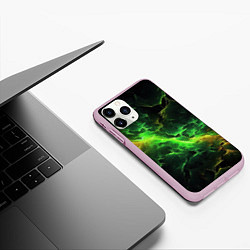 Чехол iPhone 11 Pro матовый Зеленая молния, цвет: 3D-розовый — фото 2