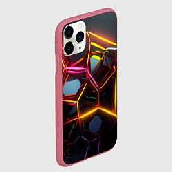 Чехол iPhone 11 Pro матовый Неоновые трубки абстракция, цвет: 3D-малиновый — фото 2