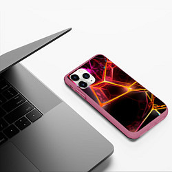 Чехол iPhone 11 Pro матовый Неоновая конструкция, цвет: 3D-малиновый — фото 2