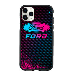 Чехол iPhone 11 Pro матовый Ford - neon gradient, цвет: 3D-черный