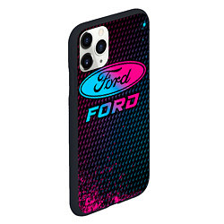 Чехол iPhone 11 Pro матовый Ford - neon gradient, цвет: 3D-черный — фото 2