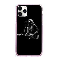 Чехол iPhone 11 Pro матовый Курт Кобейн с гитарой, цвет: 3D-розовый
