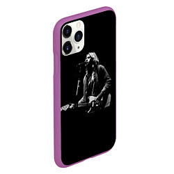 Чехол iPhone 11 Pro матовый Курт Кобейн с гитарой, цвет: 3D-фиолетовый — фото 2