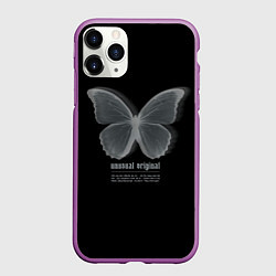 Чехол iPhone 11 Pro матовый Butterfly unusualy original, цвет: 3D-фиолетовый