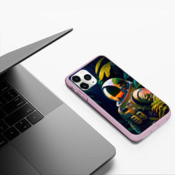 Чехол iPhone 11 Pro матовый Космонавт в зарослях, цвет: 3D-розовый — фото 2