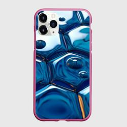 Чехол iPhone 11 Pro матовый Водяные наносоты, цвет: 3D-малиновый
