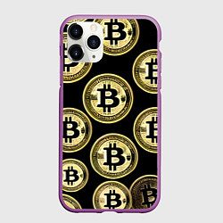 Чехол iPhone 11 Pro матовый Монеты биткоина