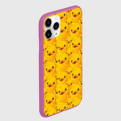 Чехол iPhone 11 Pro матовый Желтая резиновая уточка для ванны, цвет: 3D-фиолетовый — фото 2