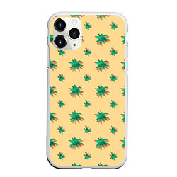 Чехол iPhone 11 Pro матовый Зеленый коронавирус, цвет: 3D-белый