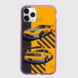 Чехол iPhone 11 Pro матовый Nissan 180sx art, цвет: 3D-фиолетовый