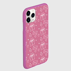 Чехол iPhone 11 Pro матовый Влюбленным паттерн, цвет: 3D-фиолетовый — фото 2