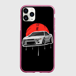 Чехол iPhone 11 Pro матовый Nissan Silvia S14 - Japan style, цвет: 3D-малиновый