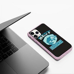 Чехол iPhone 11 Pro матовый Любитель карповой ловли, цвет: 3D-розовый — фото 2