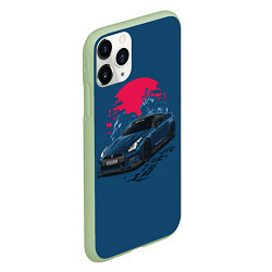 Чехол iPhone 11 Pro матовый Nissan GTR Godzilla, цвет: 3D-салатовый — фото 2