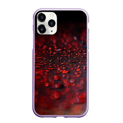 Чехол iPhone 11 Pro матовый Капли алого дождя, цвет: 3D-светло-сиреневый