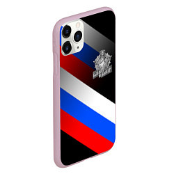 Чехол iPhone 11 Pro матовый Пограничные войска - флаг РФ, цвет: 3D-розовый — фото 2