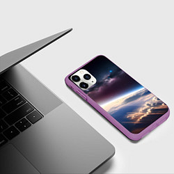 Чехол iPhone 11 Pro матовый Планета и космос, цвет: 3D-фиолетовый — фото 2