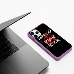 Чехол iPhone 11 Pro матовый Анархия - панк рок, цвет: 3D-фиолетовый — фото 2