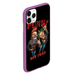 Чехол iPhone 11 Pro матовый Punks Not Dead - панки хой, цвет: 3D-фиолетовый — фото 2