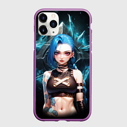 Чехол iPhone 11 Pro матовый Jinx arcane league of legends, цвет: 3D-фиолетовый